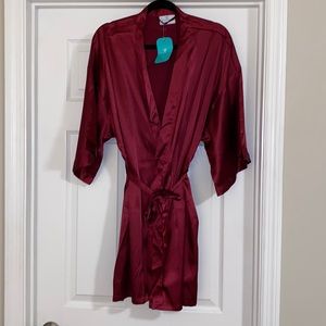 Wine red (burgundy), satin robes